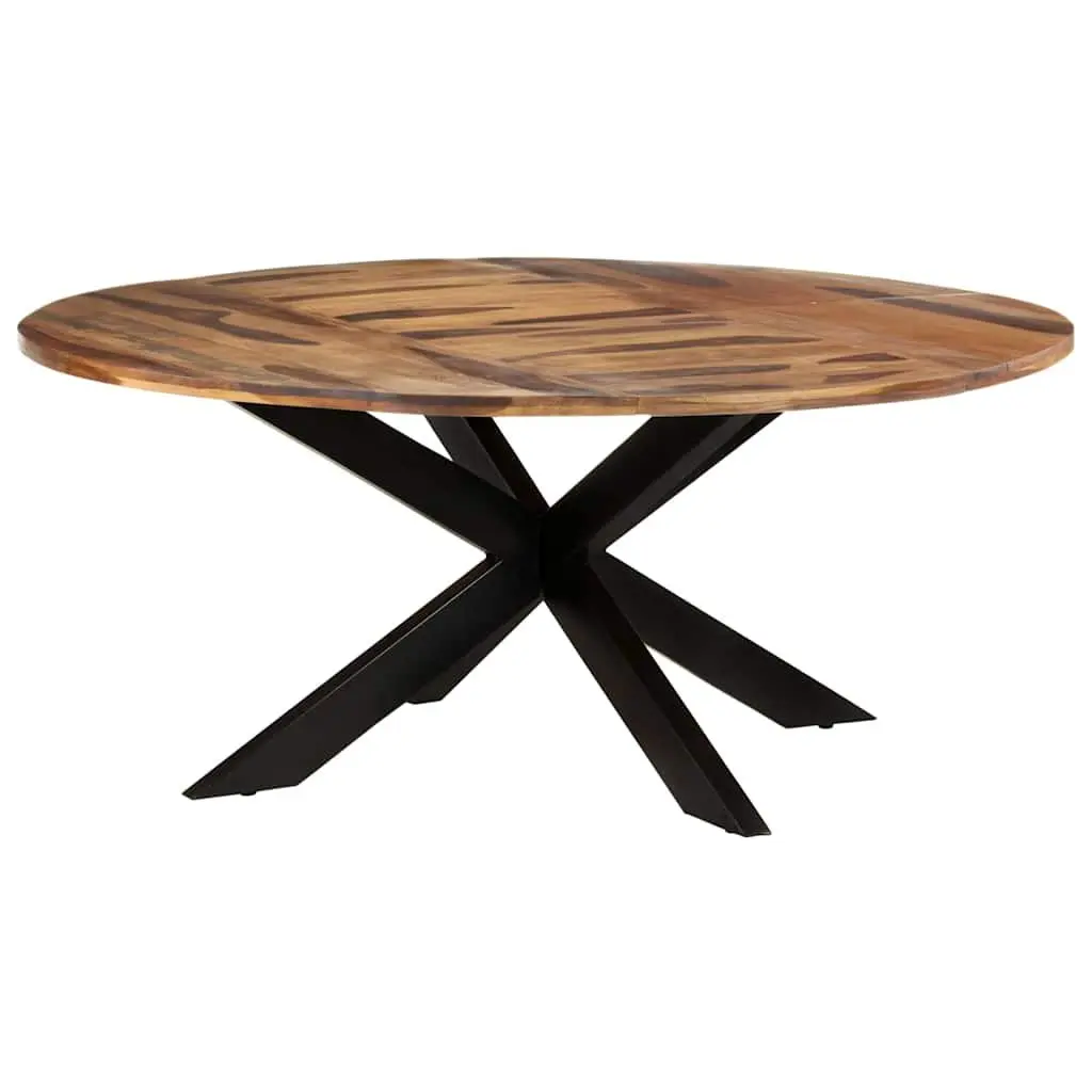 Acacia Wood Round Dining Table 175cm Brown Honey Kitchen Furniture