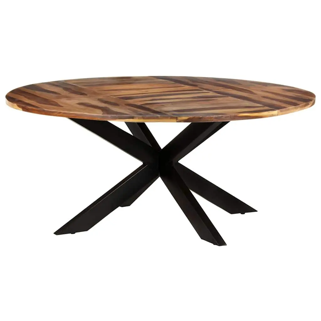 Acacia Wood Round Dining Table 175cm Brown Honey Kitchen Furniture