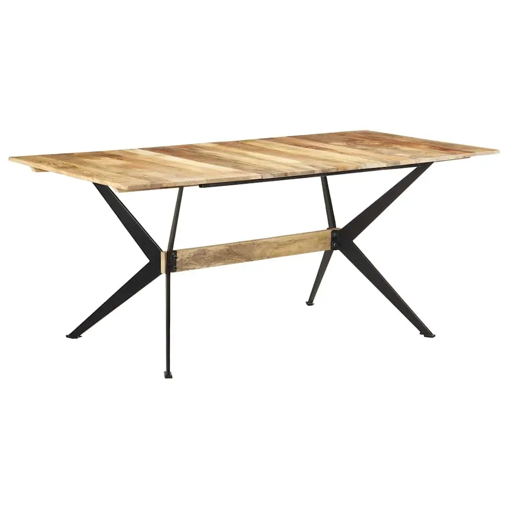 Solid Mango Wood Dining Table 180x90x76cm Brown Kitchen Room Furniture