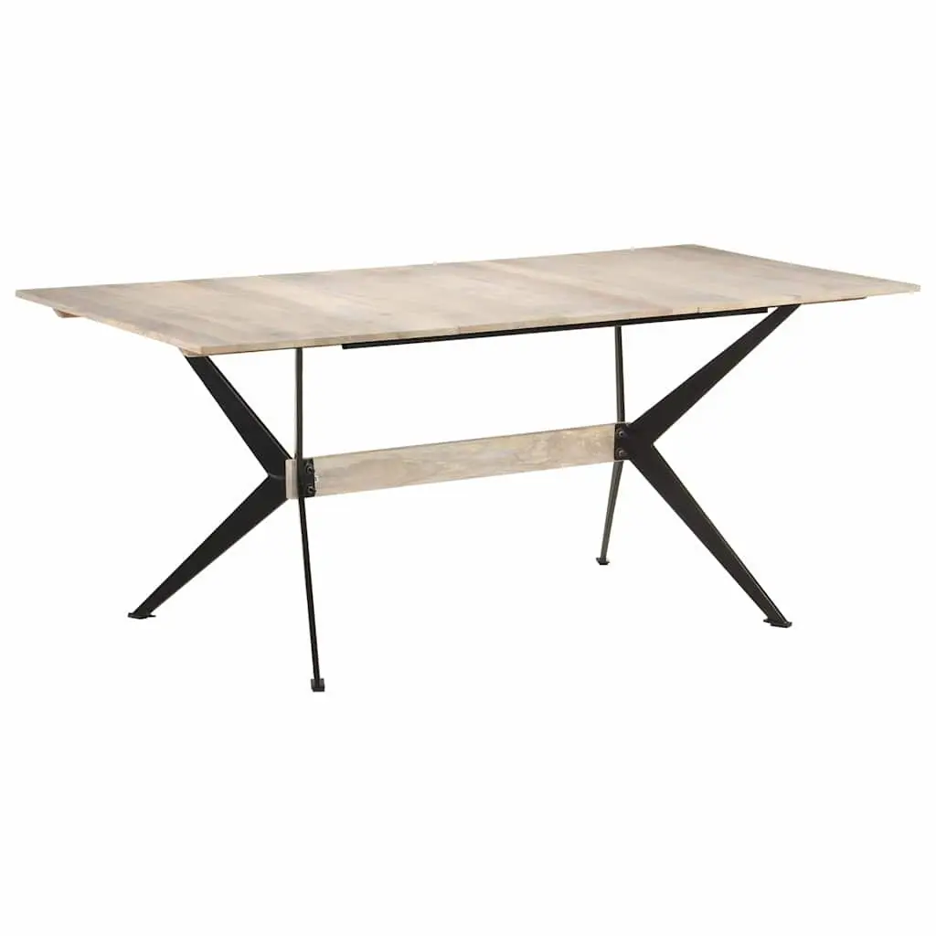 Solid Mango Wood Dining Table 180x90x76 cm Brown Kitchen Room Furniture