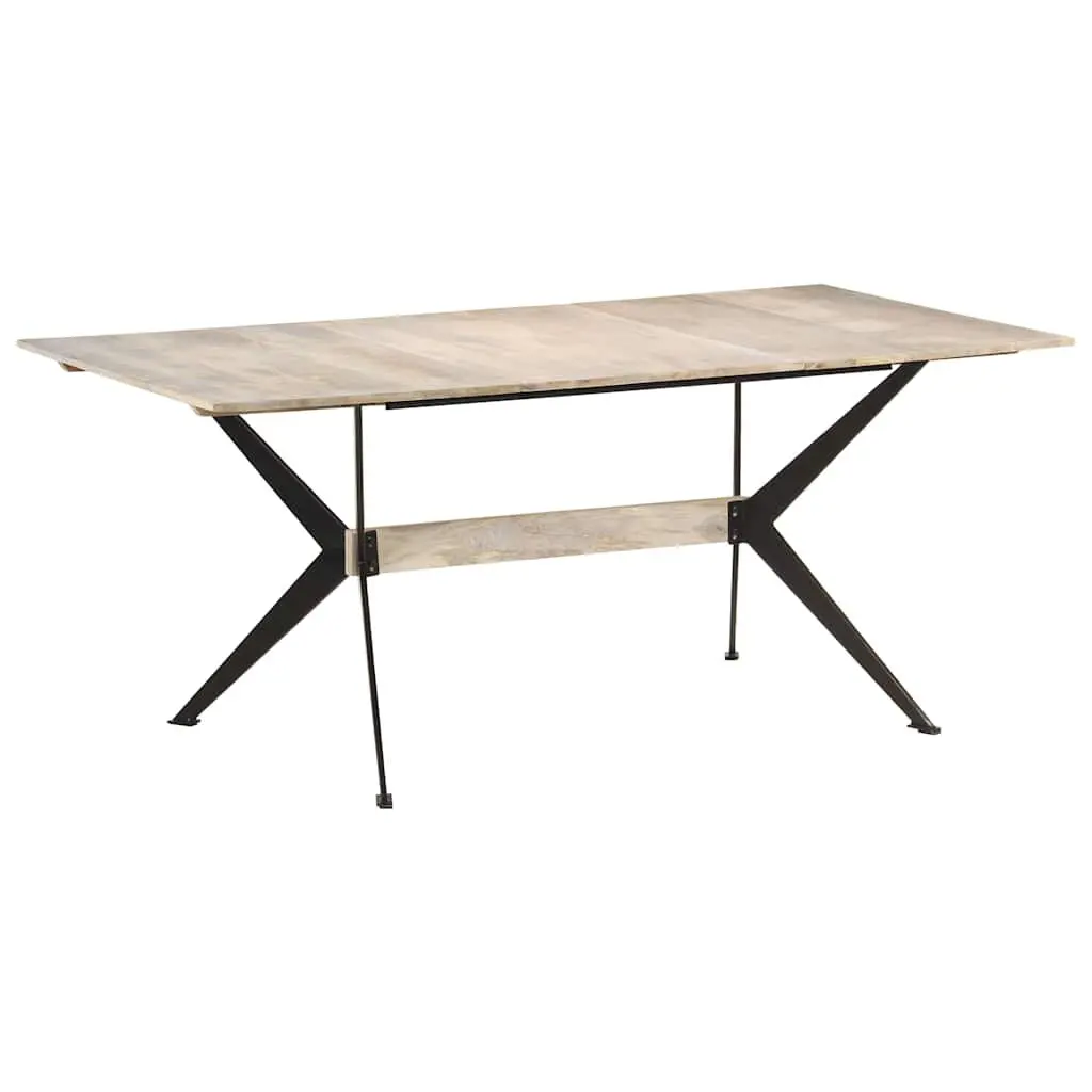 Solid Mango Wood Dining Table 180x90x76 cm Brown Kitchen Room Furniture