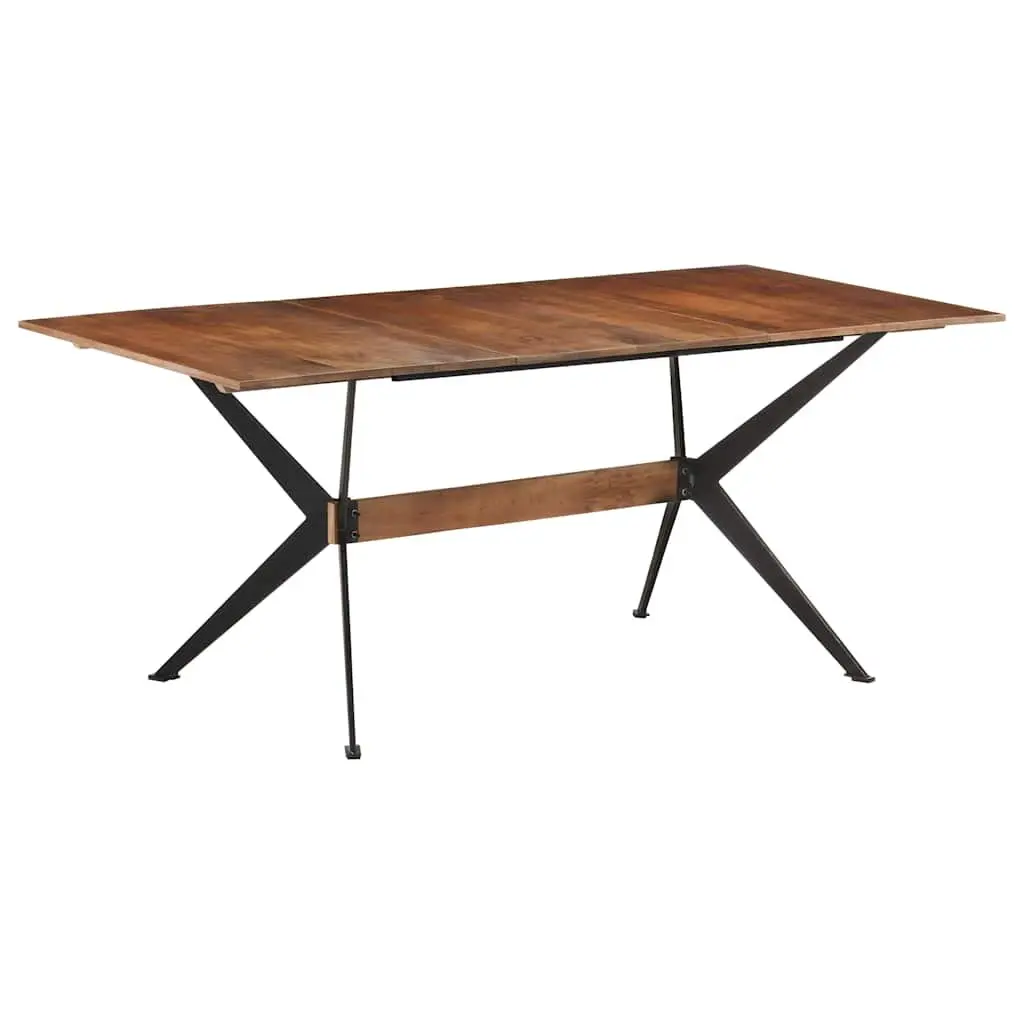Dining Table Solid Mango Wood Industrial Style 180x90x76 cm Brown
