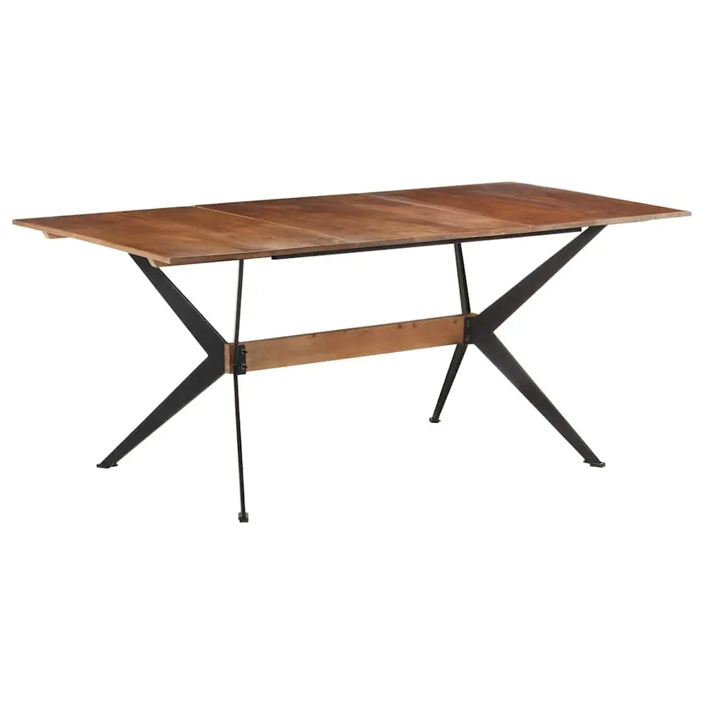 Dining Table Solid Mango Wood Industrial Style 180x90x76 cm Brown