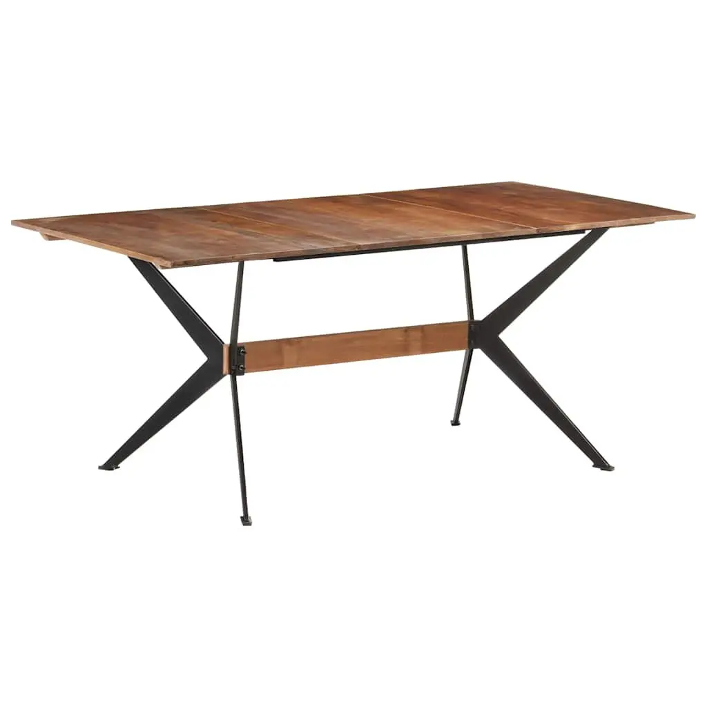 Dining Table Solid Mango Wood Industrial Style 180x90x76 cm Brown