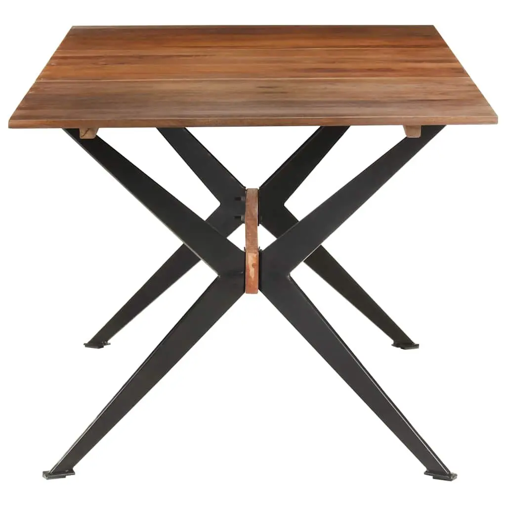 Dining Table Solid Mango Wood Industrial Style 180x90x76 cm Brown