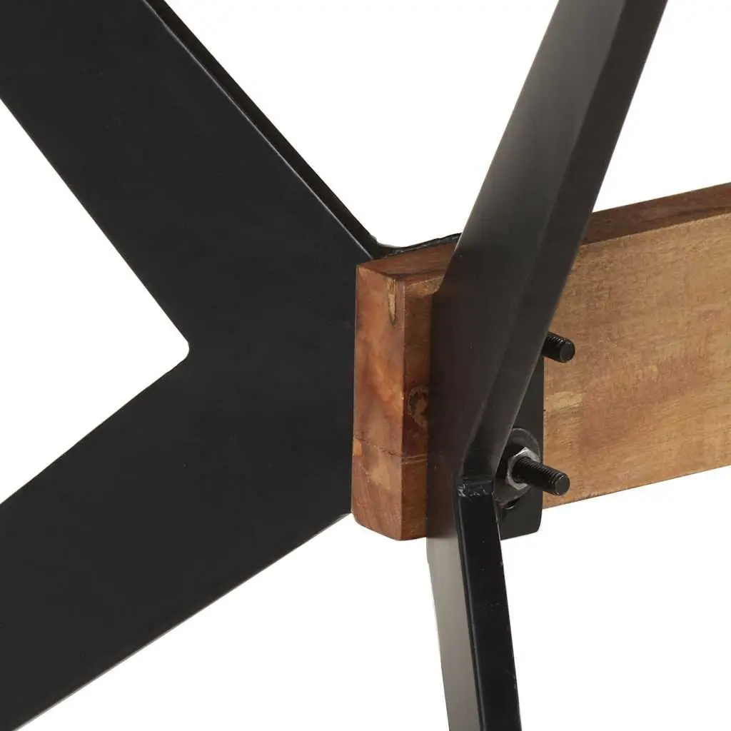 Dining Table Solid Mango Wood Industrial Style 180x90x76 cm Brown