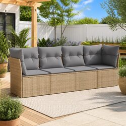 Friendly 4-Piece Outdoor Sofa Set in Beige with Cushions