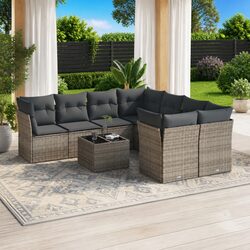 Friendly 9 Piece Grey Outdoor Sofa Set