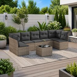 8 Piece Grey Garden Sofa Set with Cushions – Your Ideal Choice