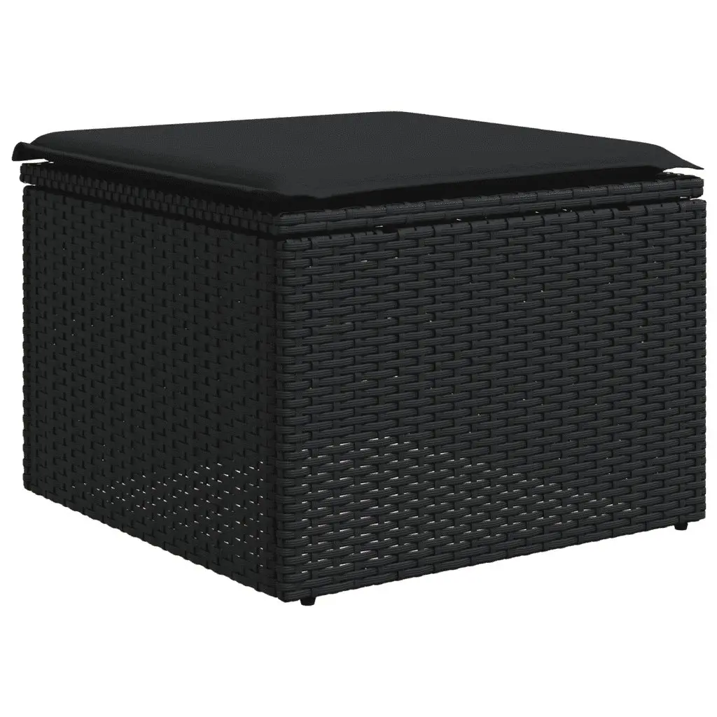 Garden Sofa Set 5 Piece Outdoor Furniture Black Poly Rattan Patio Lounge