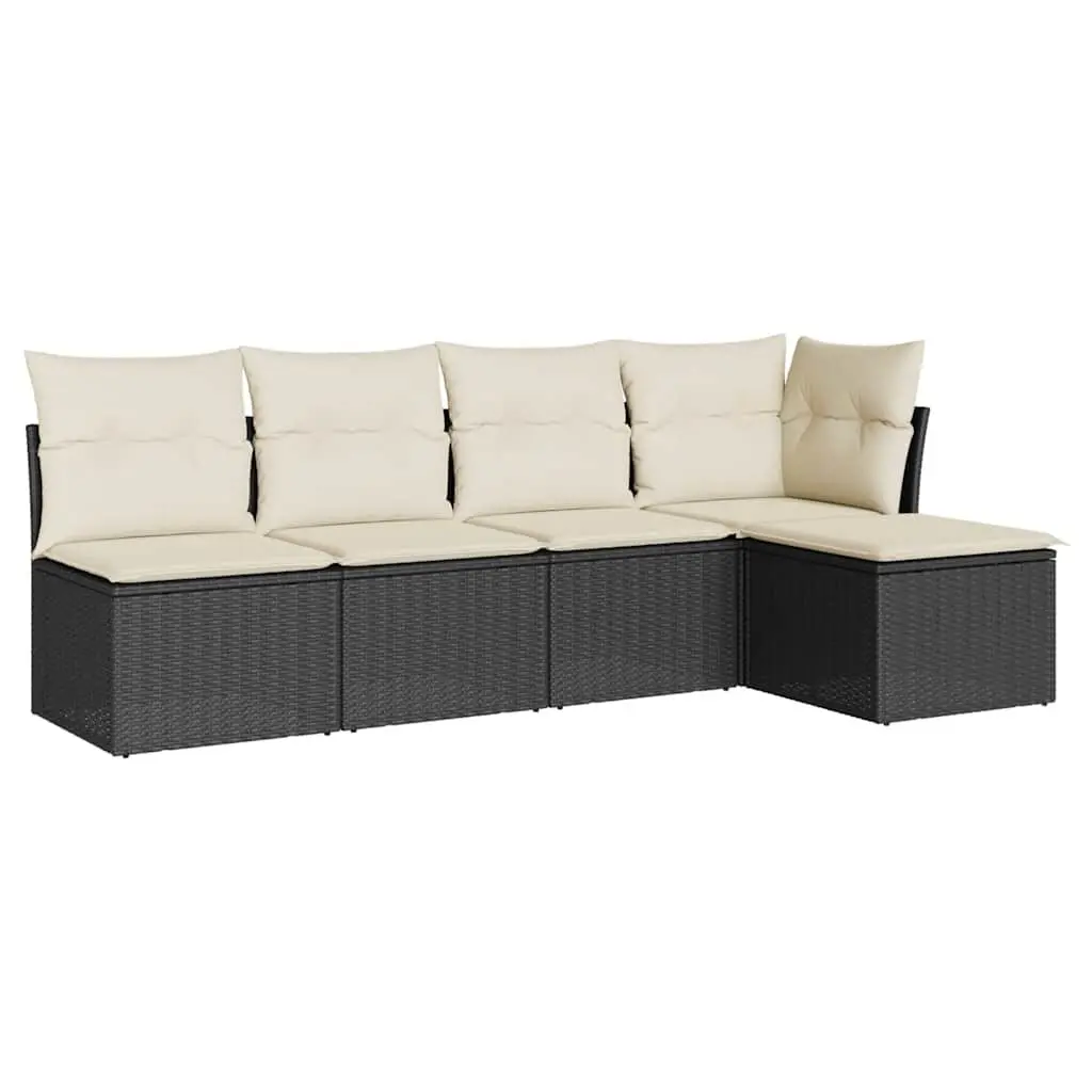 5 Piece Black Outdoor Sofa Set