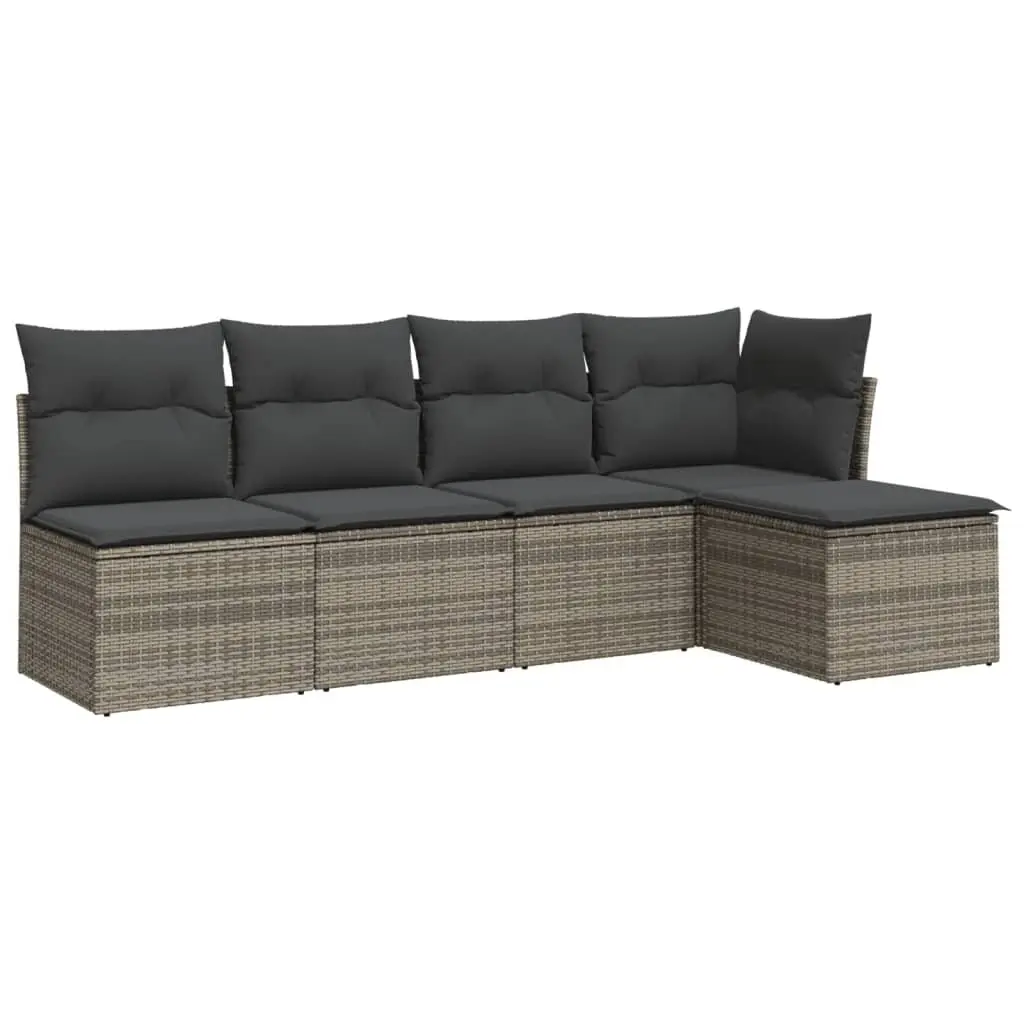Garden Sofa Set 5 Piece Outdoor Furniture Patio Seating Grey with Cushions