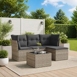 Friendly 5-Piece Grey Garden Sofa Set for You