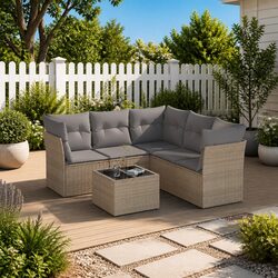 Friendly 6 Piece Outdoor Sofa Set with Removable Cushions