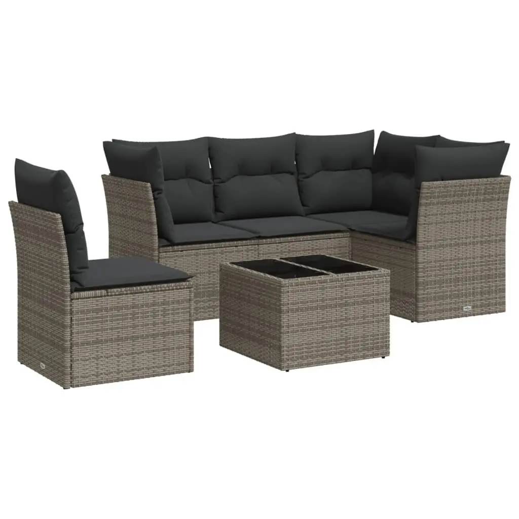 6-Piece Garden Sofa Set in Grey