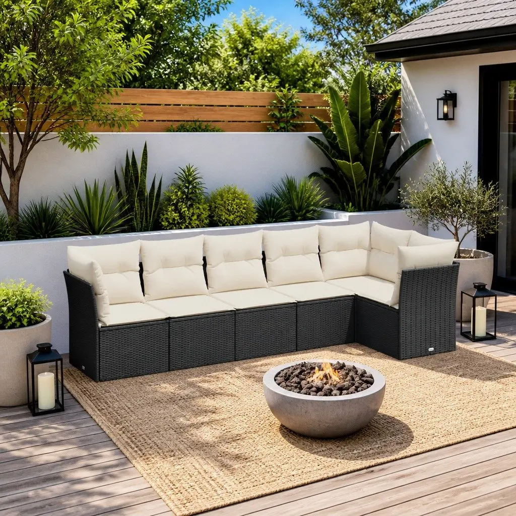 6-Piece Garden Sofa Set for Comfort