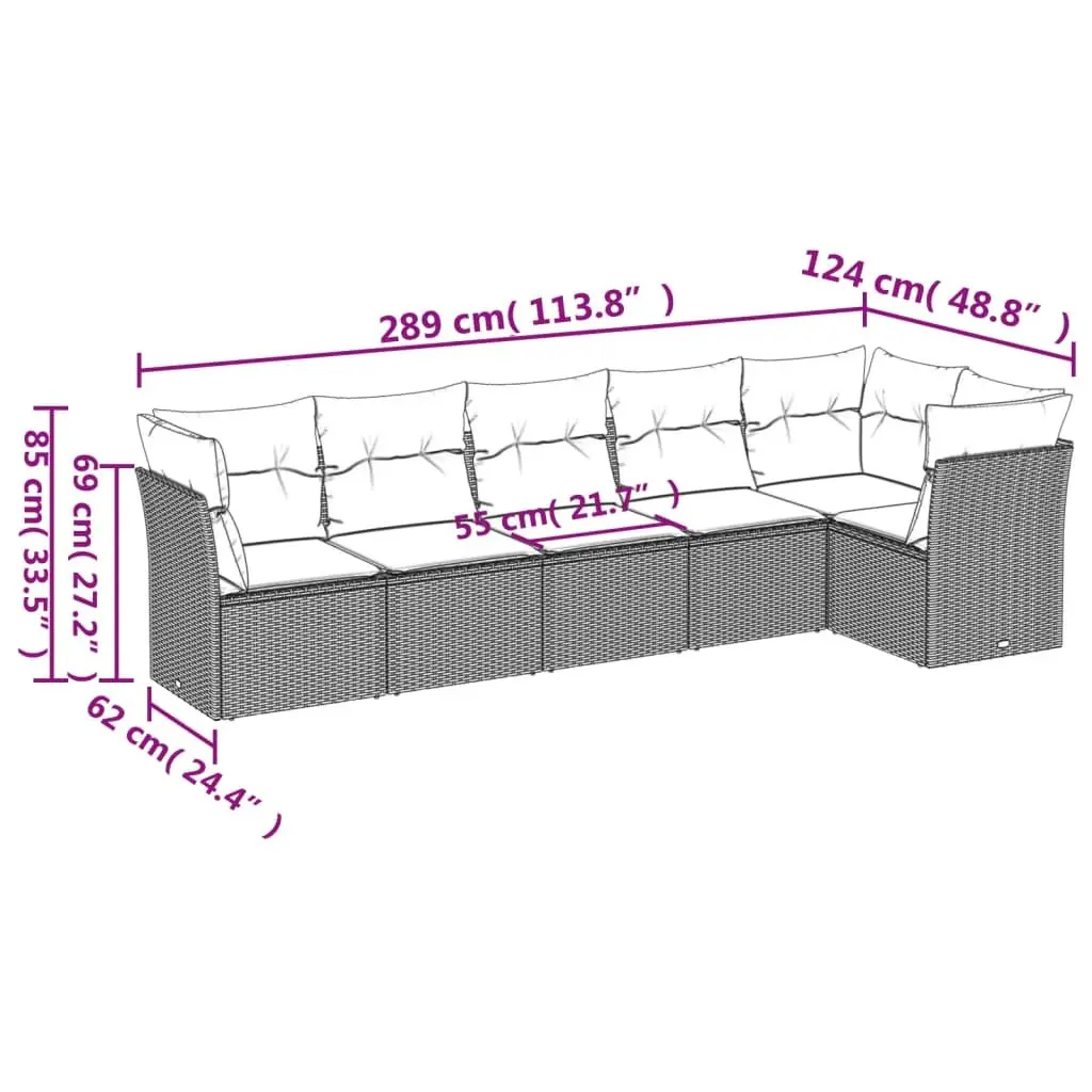 6-Piece Garden Sofa Set for Comfort