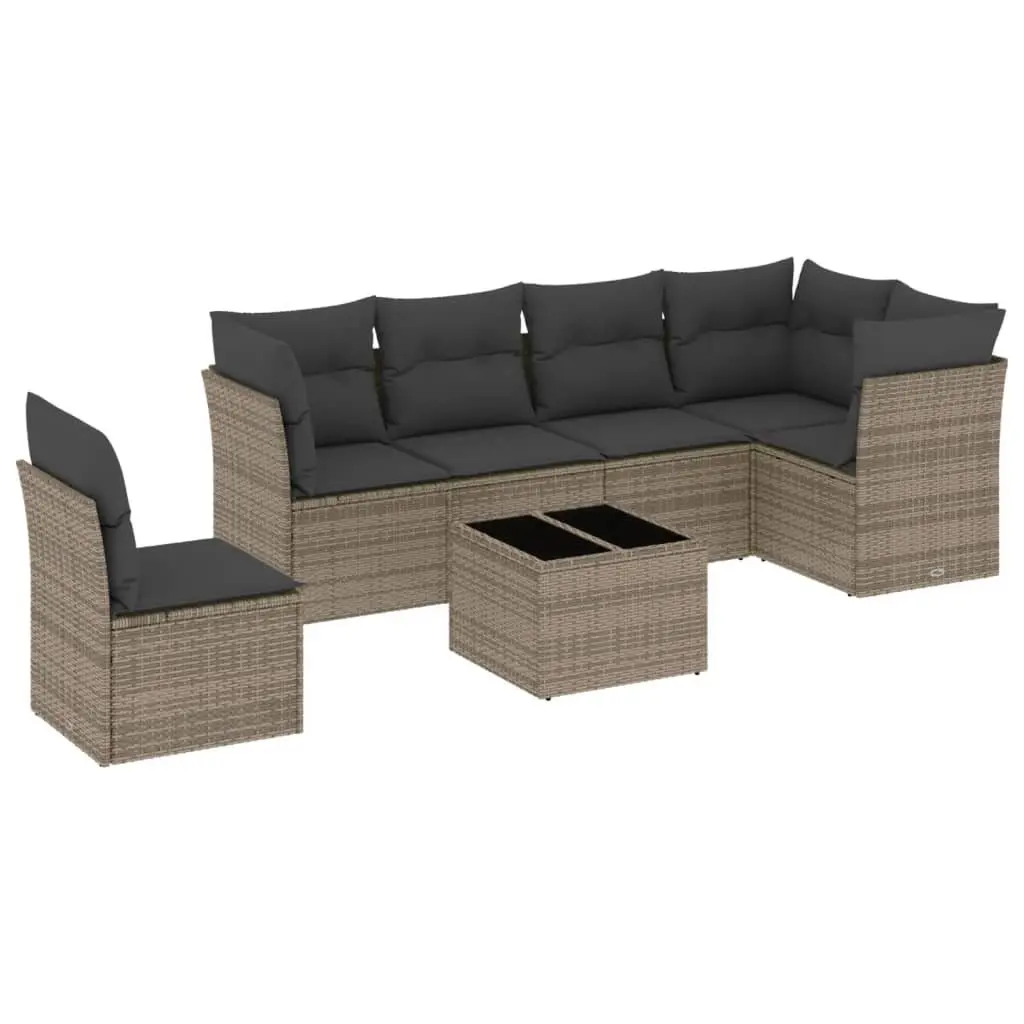 Outdoor Garden Sofa Set Modular Grey 7 Piece