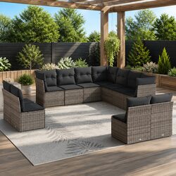 Friendly 11-Piece Outdoor Sofa Set in Grey