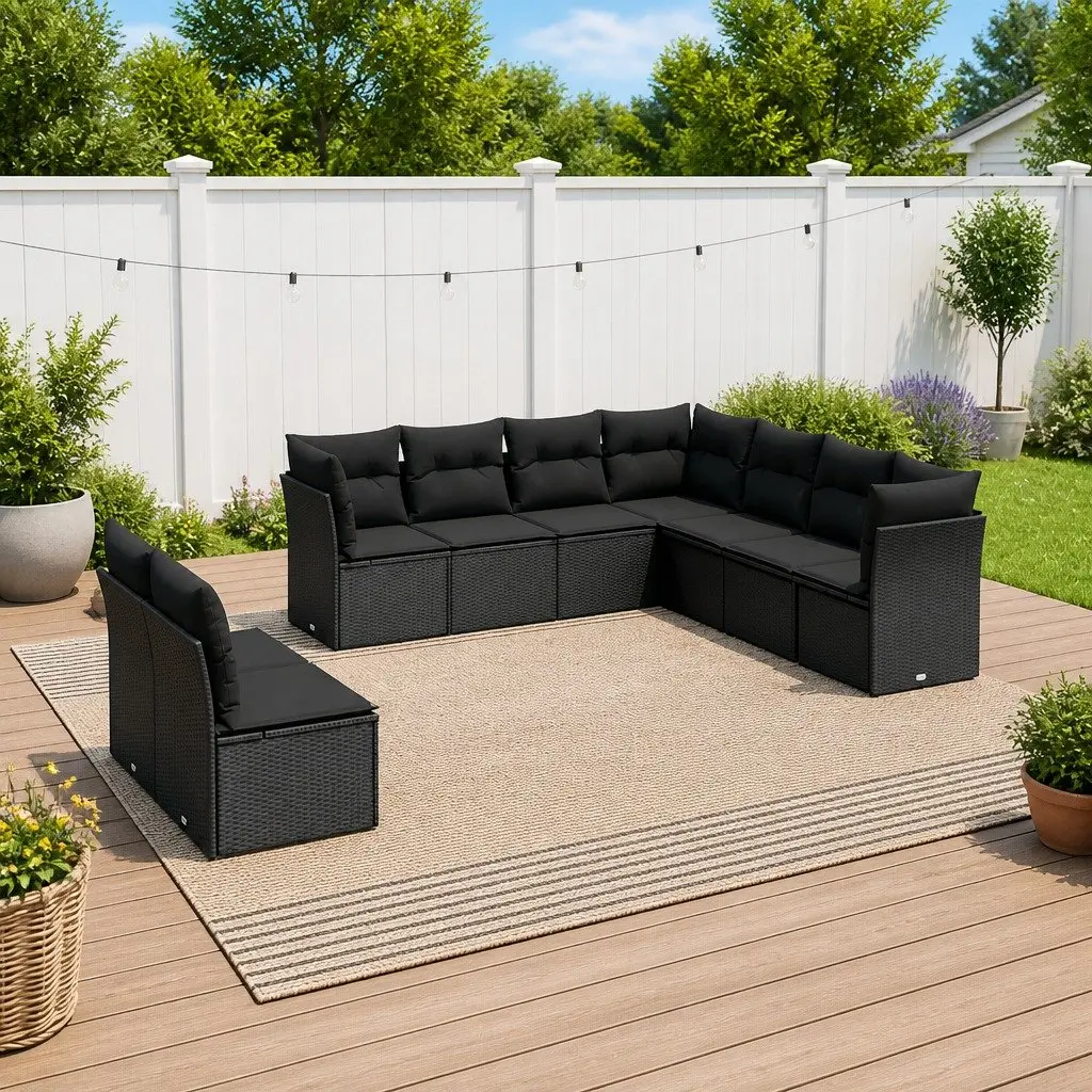 9 Piece Garden Sofa Set for Outdoor Comfort
