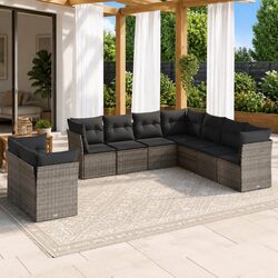 Friendly 9 Piece Grey Sofa Set: Your Outdoor Companion