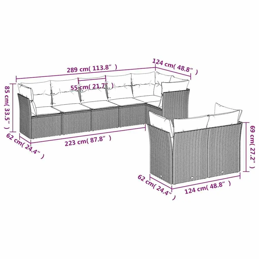 8 Piece Outdoor Sofa Set