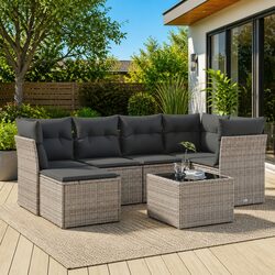 Your New Favorite 7-Piece Outdoor Sofa Set in Grey