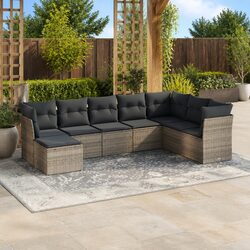 Garden Sofa Set 8 Piece Outdoor Furniture Patio Lounge Grey Modular Rattan