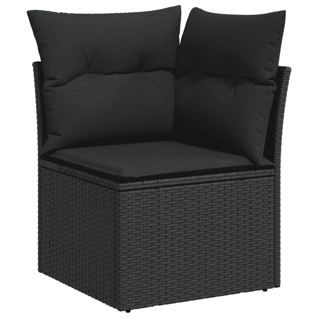 Outdoor Sofa Set 9 Piece Garden Furniture Black Rattan Cushions Patio Seating