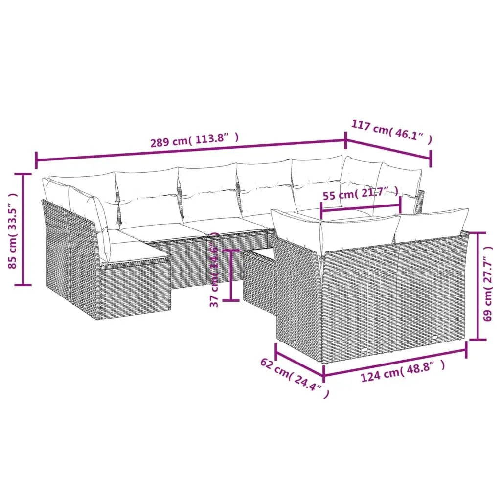 10 Piece Garden Sofa Set