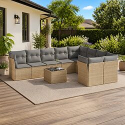 You’ll Love This 10 Piece Outdoor Sofa Set in Beige