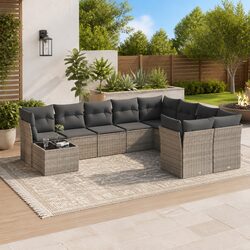 Your New 10 Piece Garden Sofa Set with Grey Cushions