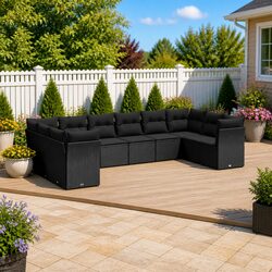Enhance Your Patio with a Cozy 10-Piece Sofa Set