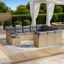 Your Perfect 11-Piece Garden Sofa Set Awaits in Beige