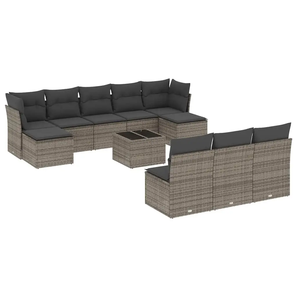 11-Piece Grey Outdoor Sofa Set