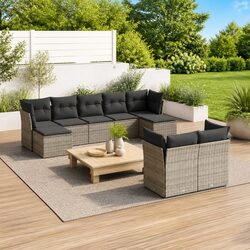Friendly 9 Piece Garden Sofa Set for Cozy Gatherings