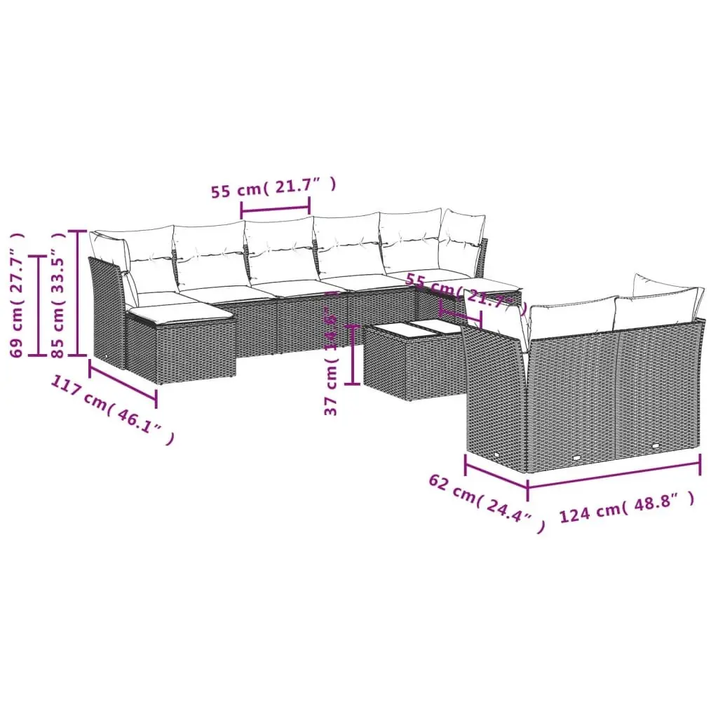 10-Piece Outdoor Sofa Set