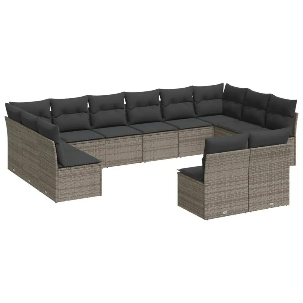Garden Sofa Set 12 Piece Outdoor Furniture Patio Sectional Grey Cushions
