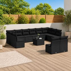 Discover Your Ideal 13-Piece Black Garden Sofa Set