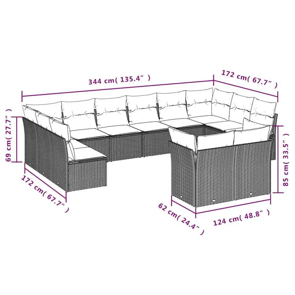 12 Piece Outdoor Sofa Set