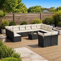 Friendly 13 Piece Outdoor Black Sofa Set for You