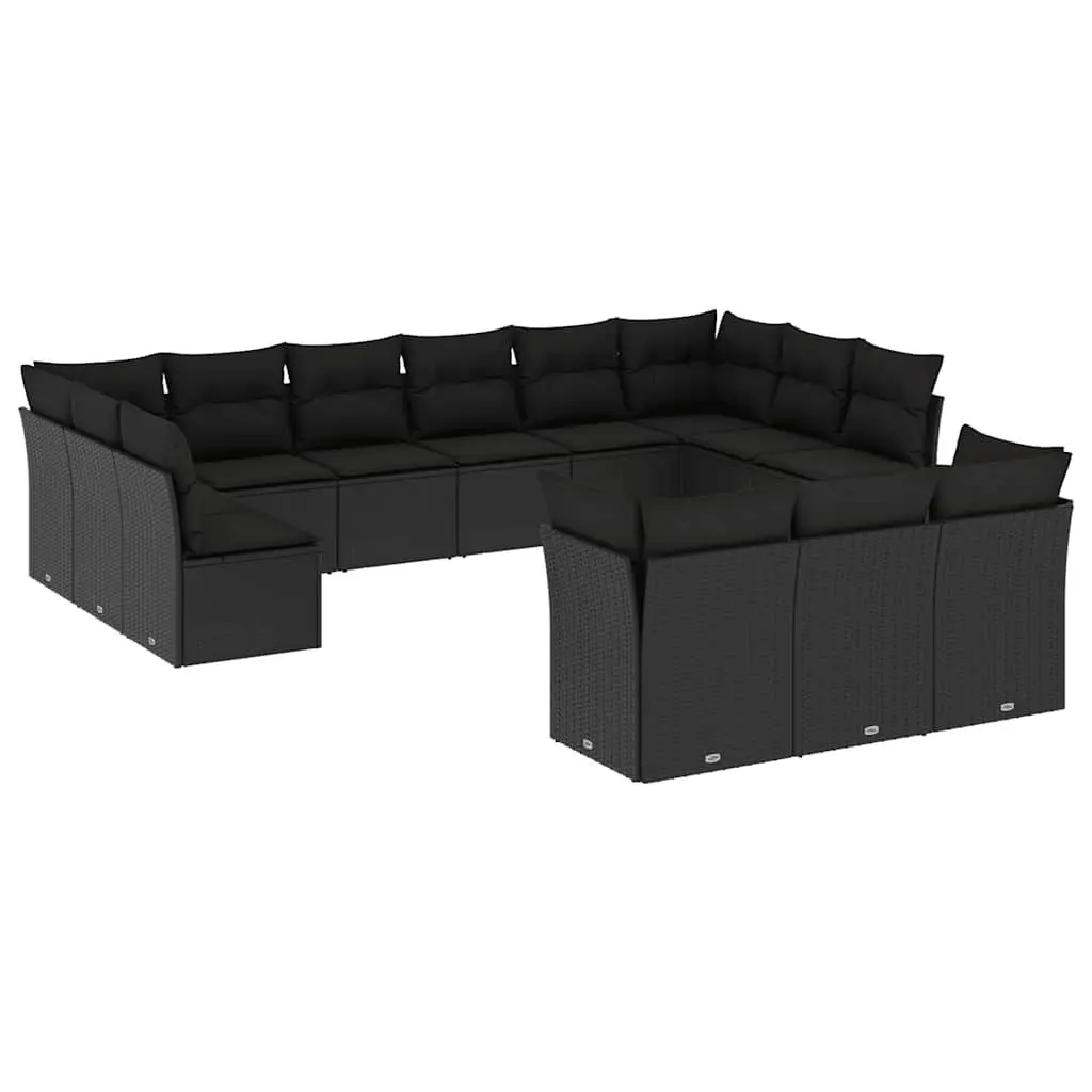 Garden Sofa Set 13 Piece Outdoor Furniture Patio Lounge Black Modular with