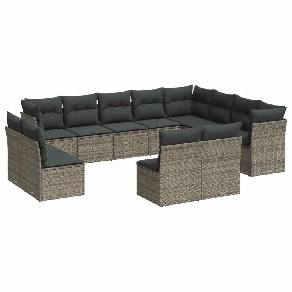 Garden Sofa Set 12 Piece Outdoor Furniture Modular Patio Lounge with Cushions