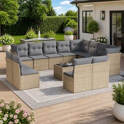 Friendly 13 Piece Garden Sofa Set for Your Outdoor Relaxation