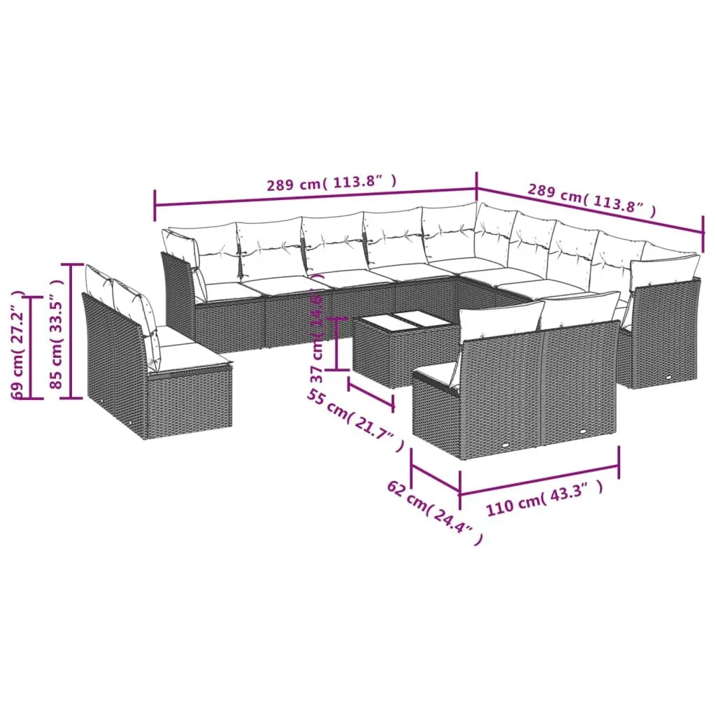 14-Piece Garden Sofa Set