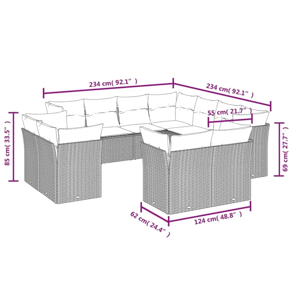 11 Piece Garden Sofa Set for Relaxing Outdoors