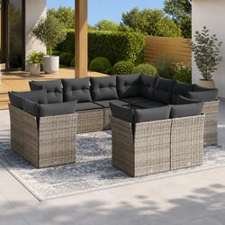 Your Ideal Outdoor Sofa Set: 11-Piece Grey Modular Set