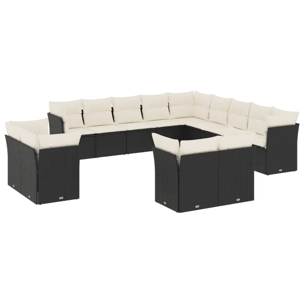 Garden Sofa Set 13 Piece Outdoor Furniture Patio Lounge Black Modular Cushions