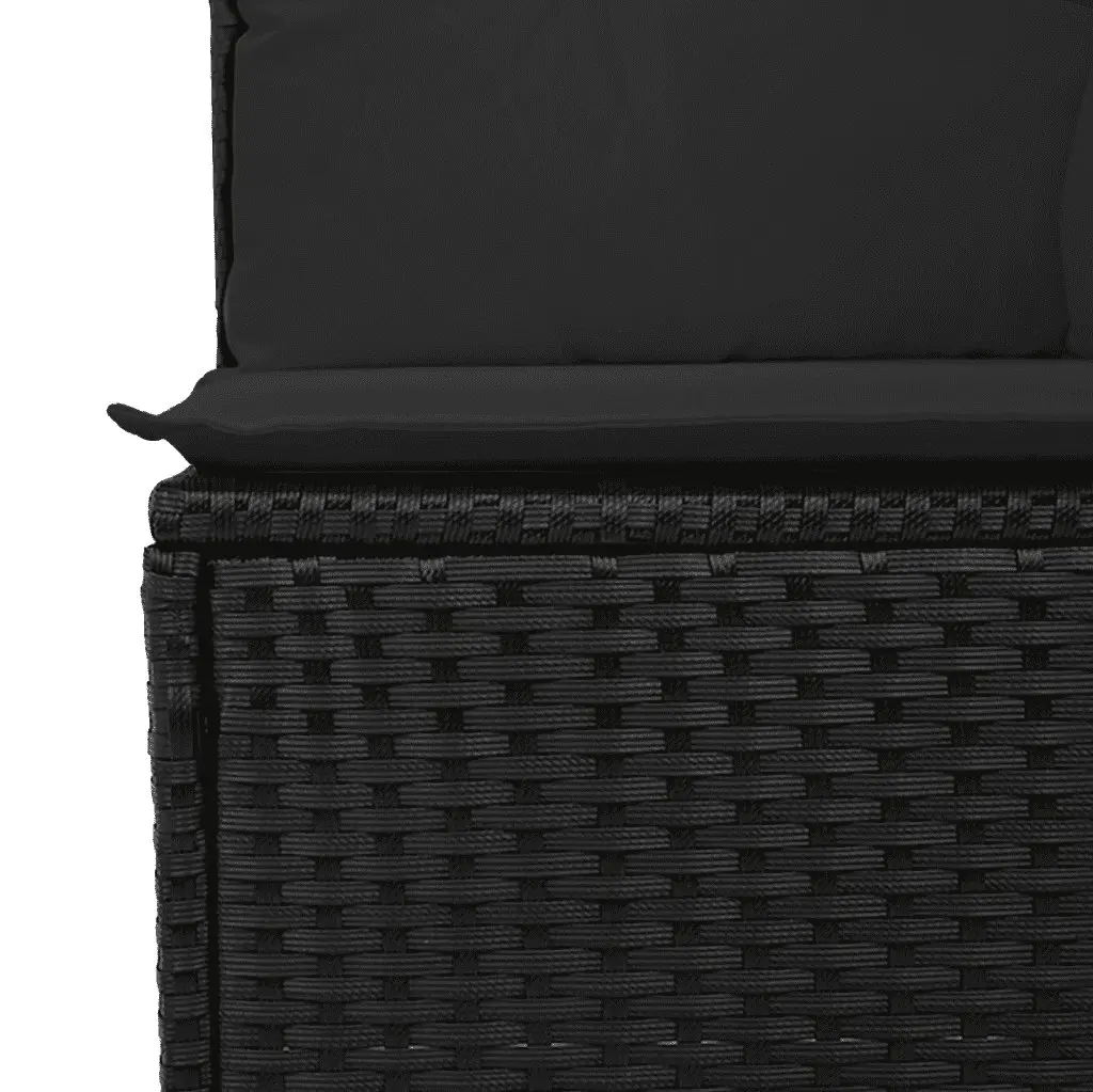 Garden Sofa Set 8 Piece Outdoor Furniture Black Poly Rattan Patio Cushions