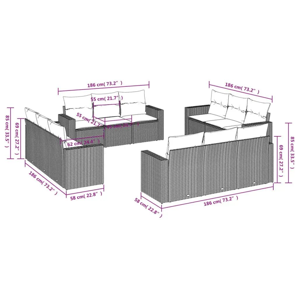12 Piece Garden Sofa Set